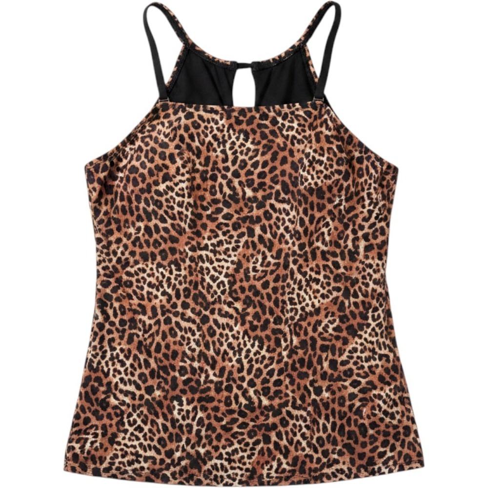 Ruby Ribbon Tankini Women 22 Brown Leopard Miami Beach Shapewear Swim Wire-Free - Picture 3 of 5